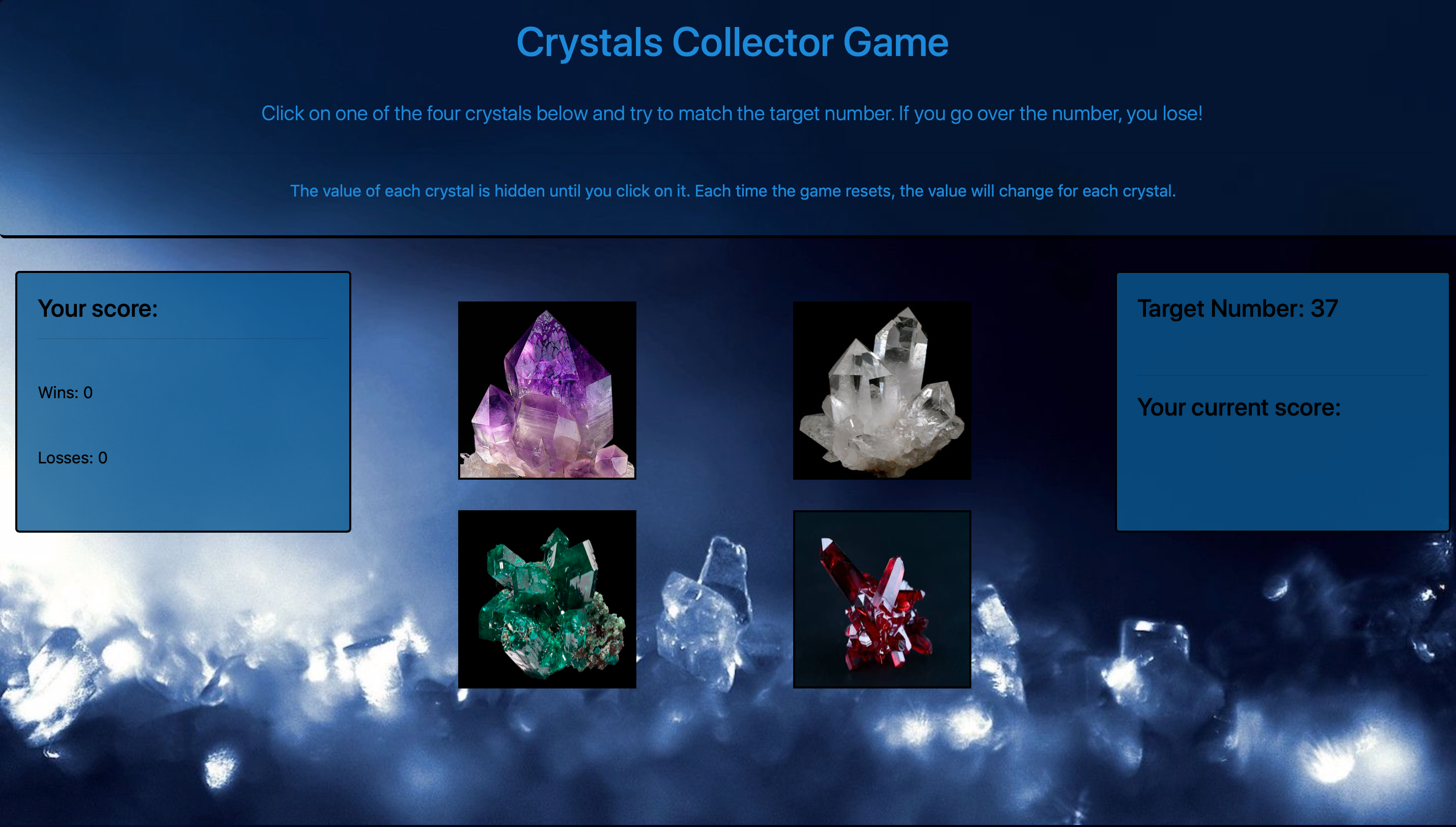 Crystal Collectors Game
